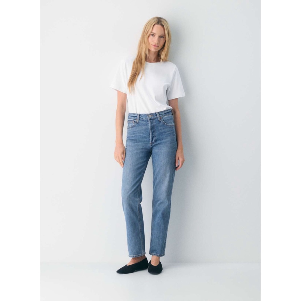Denim Forum The Arlo Hi-rise Straight Jean in 5 Yrs Kiss N Tell Bl, size 25 - Picture 2 of 4
